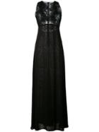 Amen - Long Embellished Lace Panel Dress - Women - Polyamide/viscose/glass - 44, Black, Polyamide/viscose/glass