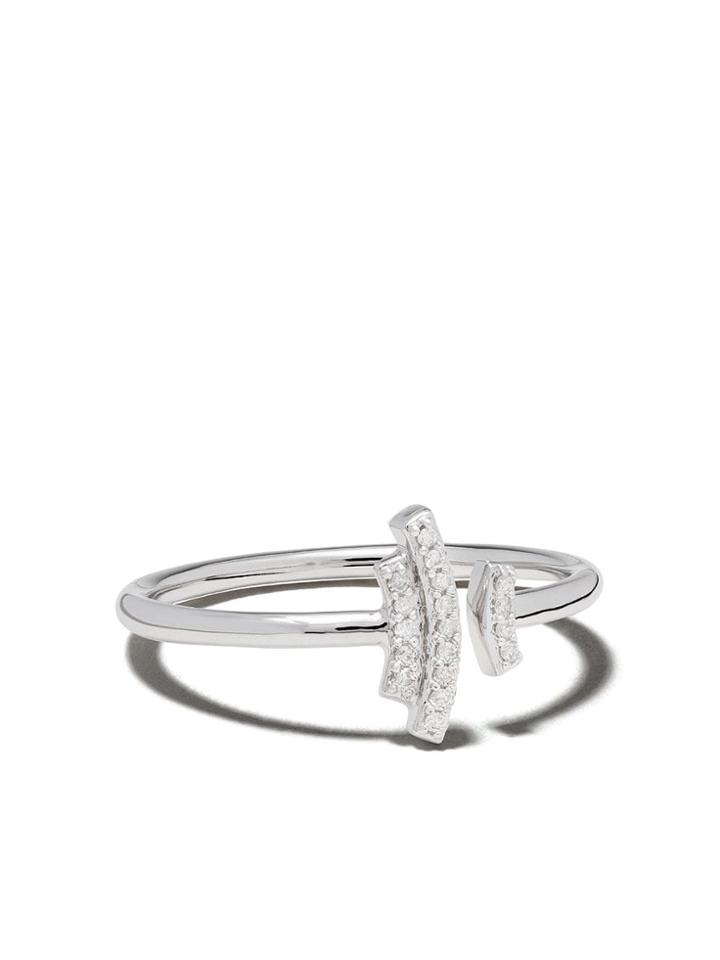 Astley Clarke 14kt White Gold Mini Icon Scala Diamond Open Ring