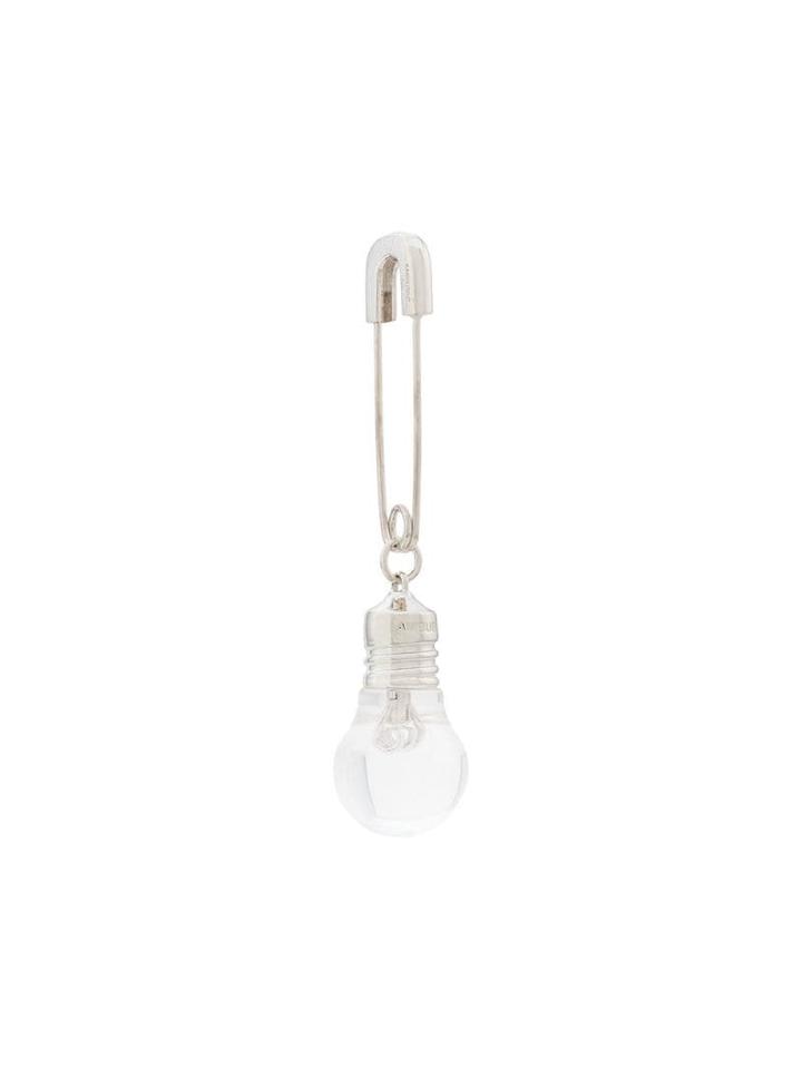 Ambush Lightbulb Embellished Brooch - Silver