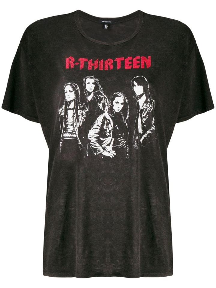 R13 Logo Graphic Print T-shirt - Black