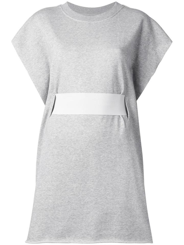 Mm6 Maison Margiela Belted Dress, Women's, Size: Xs, Grey, Cotton/spandex/elastane