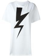 Neil Barrett Lightning Bolt T-shirt, Women's, Size: Xs, White, Cotton