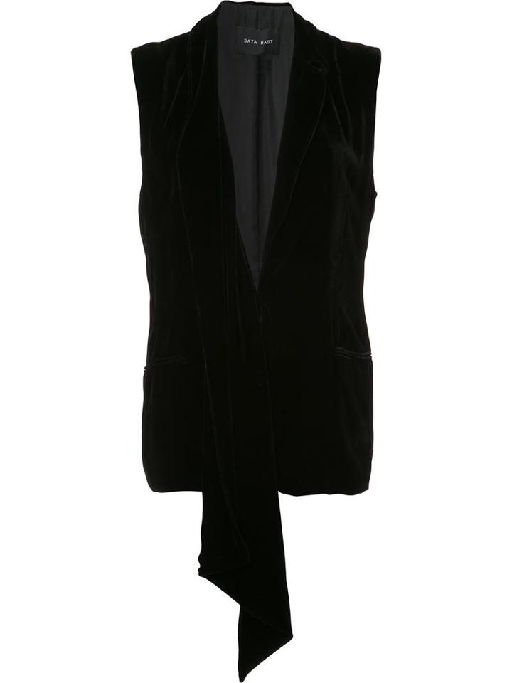 Baja East Draped Detail Waistcoat, Women's, Size: 0, Black, Rayon/silk/polyester