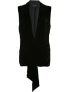 Baja East Draped Detail Waistcoat, Women's, Size: 0, Black, Rayon/silk/polyester