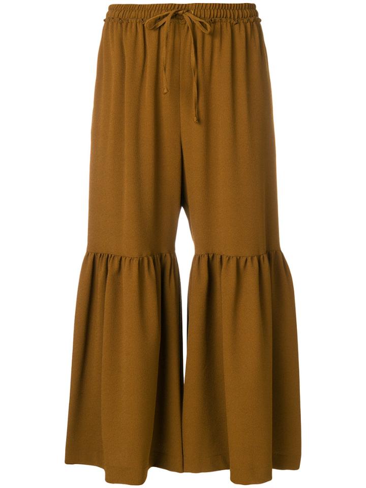 See By Chloé Moroccan Crepe Flared Pants - Brown