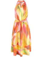 Josie Natori Abstract Print Midi Dress - Multicolour