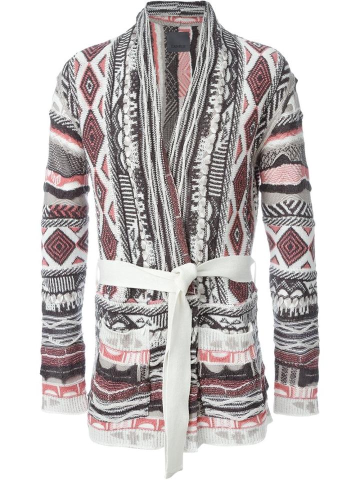 Laneus Jacquard Belted Cardigan