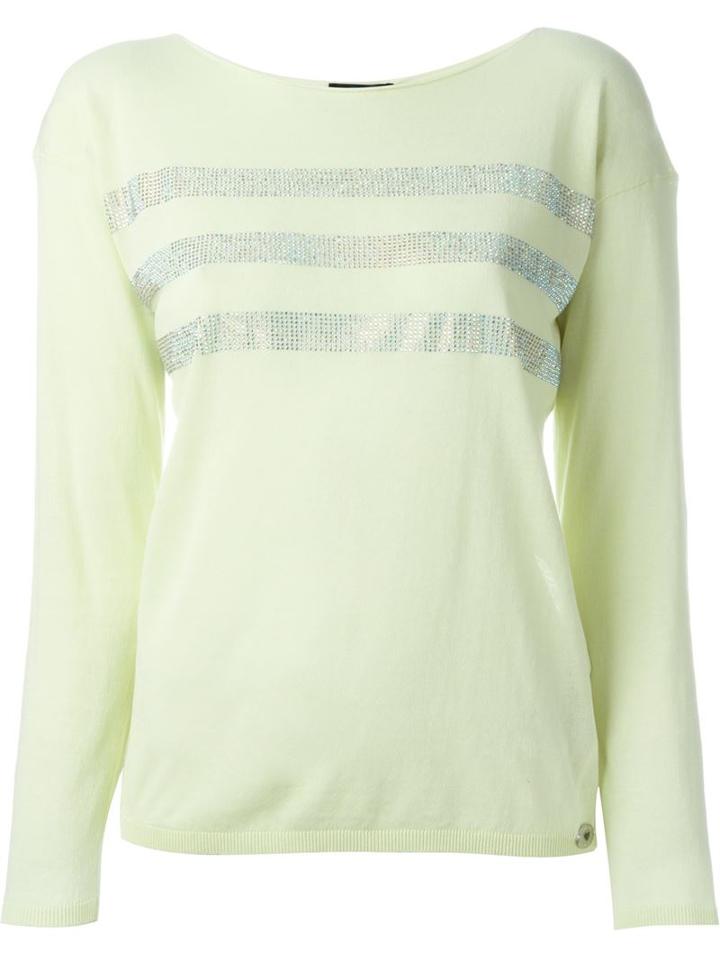 Twin-set Jeans Embellished Stripe Sweater