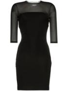 Off-white Sheer Panel Stretch Mini-dress - Black