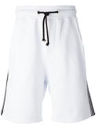 Gcds Striped Sides Sweat Shorts, Men's, Size: Large, White, Cotton
