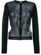 Red Valentino Sheer Embroidered Cardigan - Black