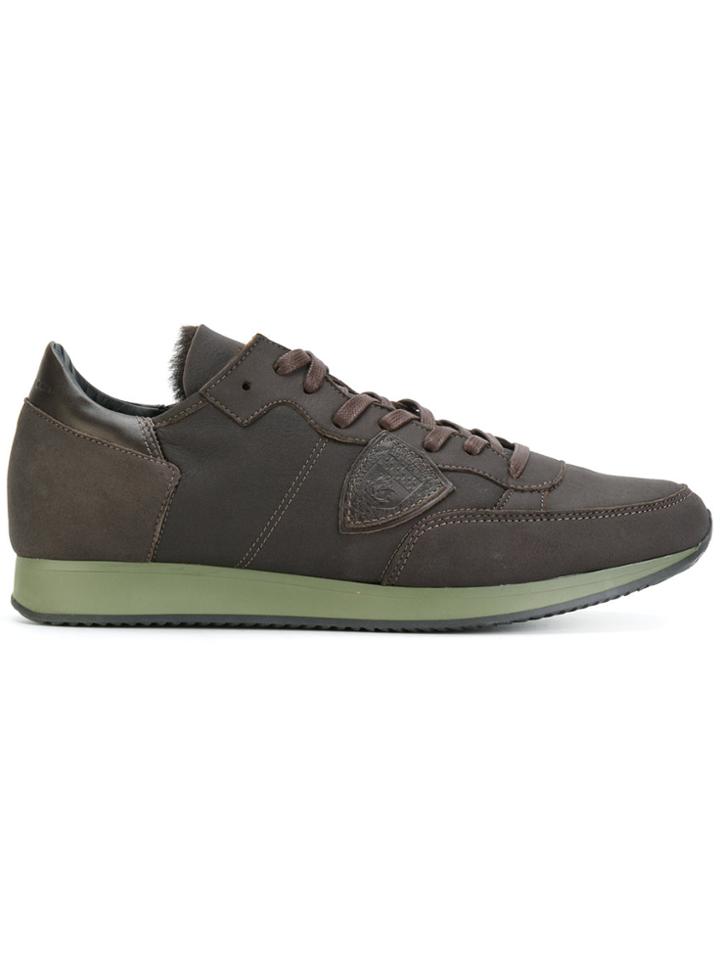 Philippe Model Panel Lace Up Sneakers - Brown