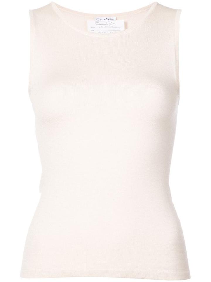 Oscar De La Renta Sleeveless Knit Top - Neutrals