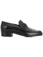 Mumofsix Yankee Embroidered Loafers - Black