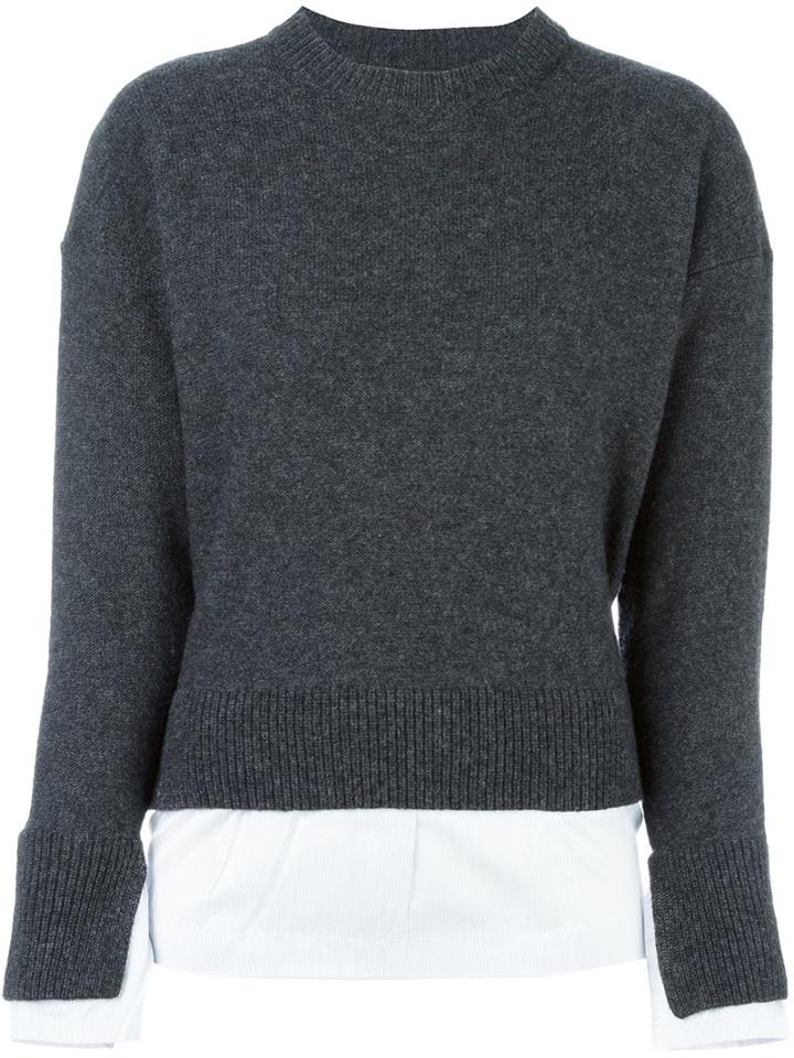 Joseph Crew Neck Jumper, Women's, Size: Xs, Grey, Silk/cashmere/wool