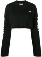 Gcds Logo Embroidered Cropped Sweater - Black