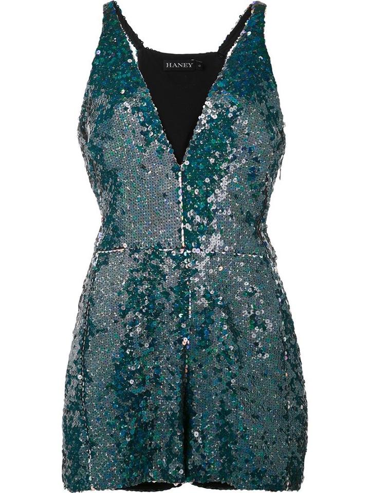 Haney 'serena' Sequin Romper Playsuit, Women's, Size: 6, Green, Polyester/sequin