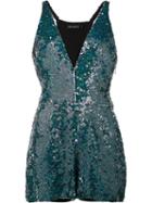 Haney 'serena' Sequin Romper Playsuit, Women's, Size: 6, Green, Polyester/sequin