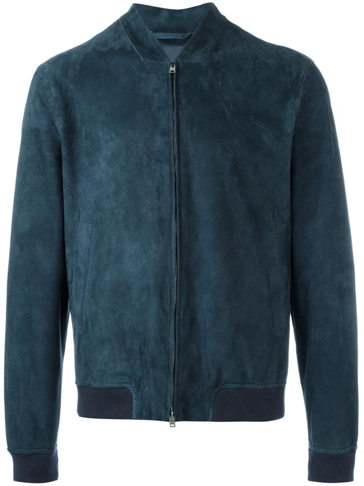 Herno - Zipped Jacket - Men - Cotton/leather/elastodiene/modal - 54, Blue, Cotton/leather/elastodiene/modal