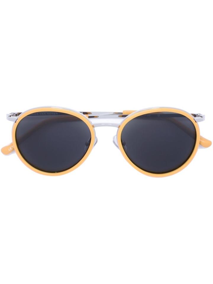 Linda Farrow Linda Farrow X Dries Van Noten Sunglasses, Adult Unisex, Yellow/orange, Acetate/steel