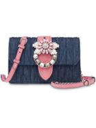 Miu Miu Miu Lady Matelassé Denim Bag - Blue