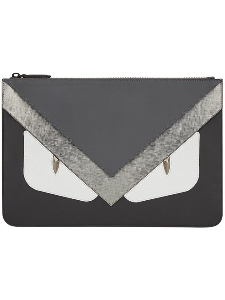 Fendi Bag Bugs-appliqué Clutch - Black