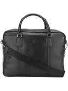 Canali Rectanglular Shoulder Bag, Men's, Black, Leather