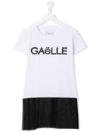 Gaelle Paris Kids Teen Long Brand T-shirt - White