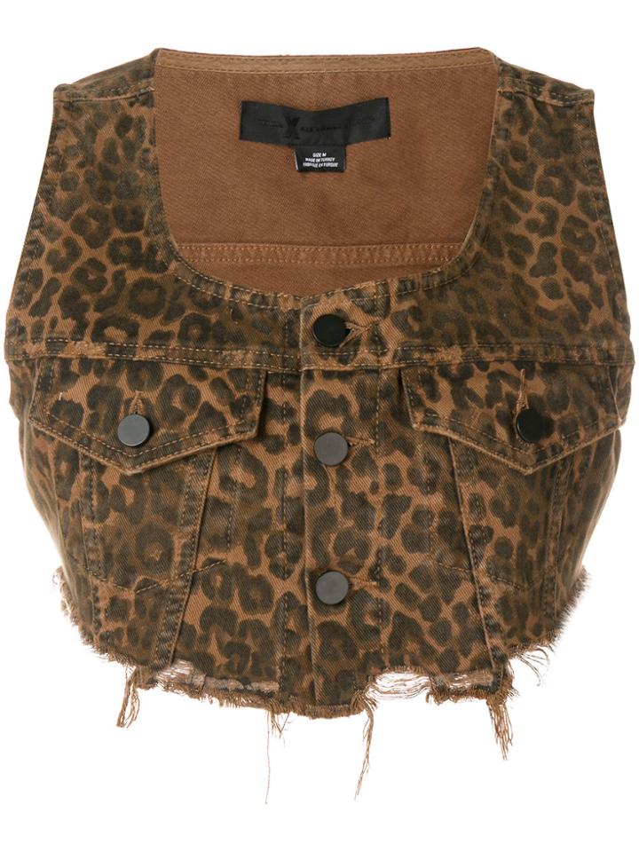 Alexander Wang Leopard Print Top - Brown