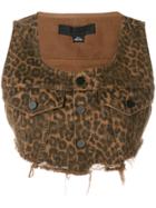 Alexander Wang Leopard Print Top - Brown