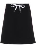 Miu Miu Mini Skirt With Drawstring Waist - Black