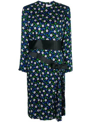 Balmain Vintage Floral Print Dress - Blue