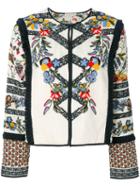 Tory Burch - Fringe Trim Embroidered Jacket - Women - Cotton/linen/flax/polyester - 8, White, Cotton/linen/flax/polyester