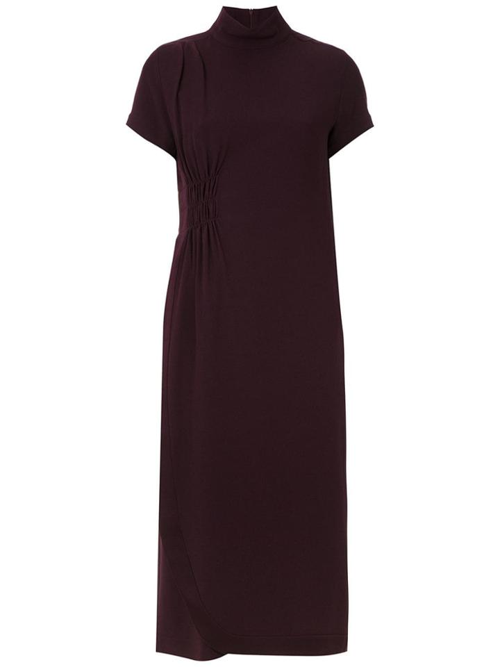 Egrey High Neck Gathered Dress - Purple