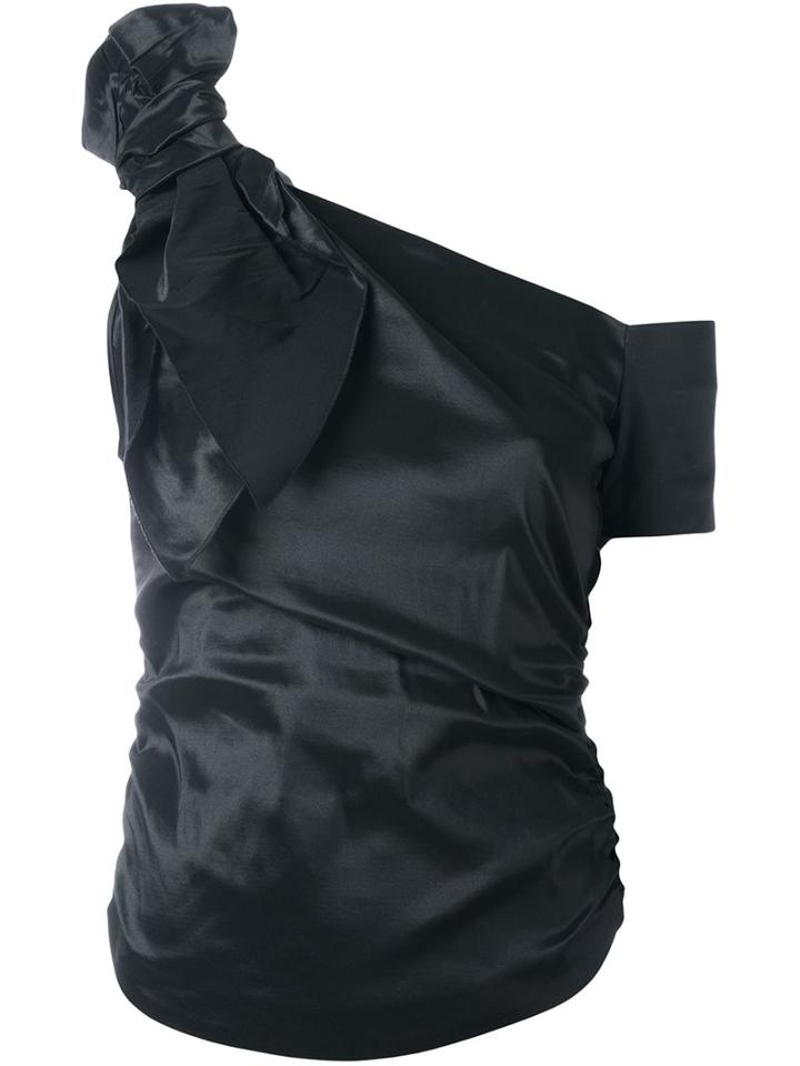 Isabel Marant - Cold Shoulder Bow Blouse - Women - Polyamide/polyester/spandex/elastane - 38, Black, Polyamide/polyester/spandex/elastane