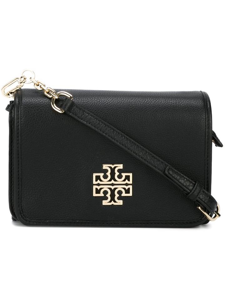 Tory Burch Logo Plaque Shoulder Bag, Women's, Black