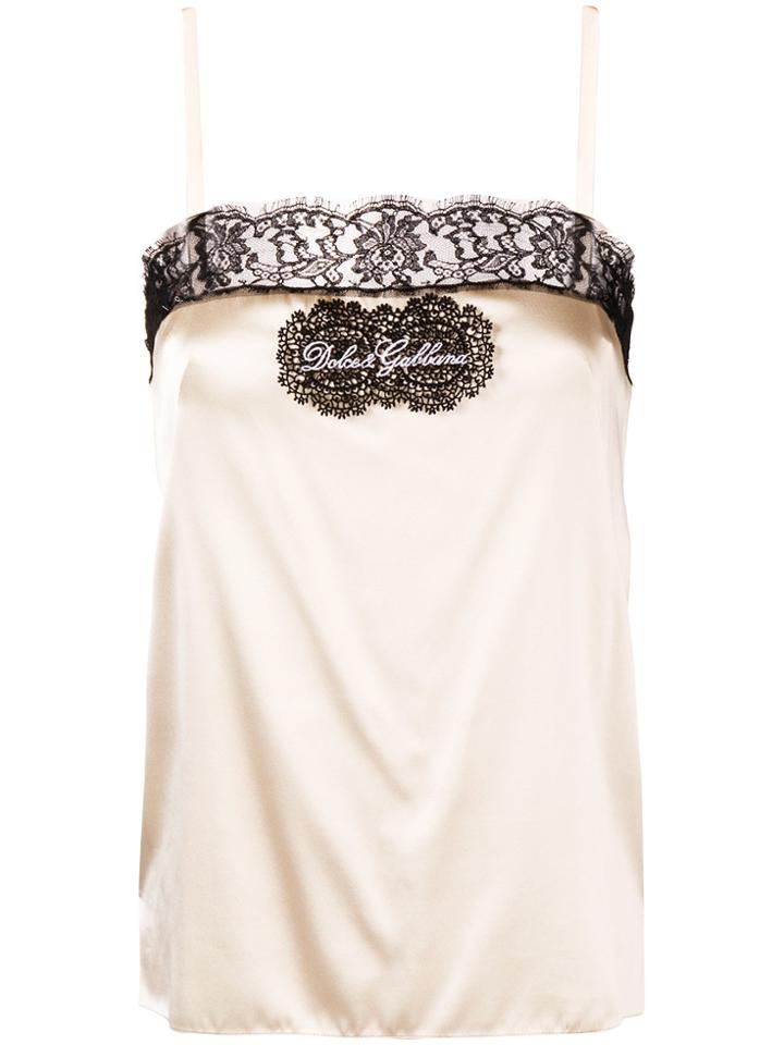 Dolce & Gabbana Lace Logo Camisole - Nude & Neutrals