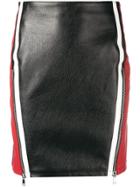 Alexander Mcqueen Block Colour Leather Skirt - Black