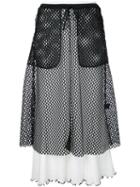 G.v.g.v. - Mesh Layered Ribbed Skirt - Women - Cotton/polyester - Xs, Women's, White, Cotton/polyester