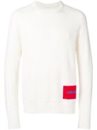 Calvin Klein Jeans Fine Knit Logo Sweater - White