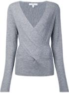 Tome Crossover Front V-neck Blouse - Grey