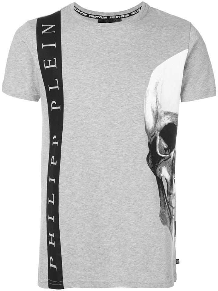 Philipp Plein Skull And Logo Print T-shirt - Grey