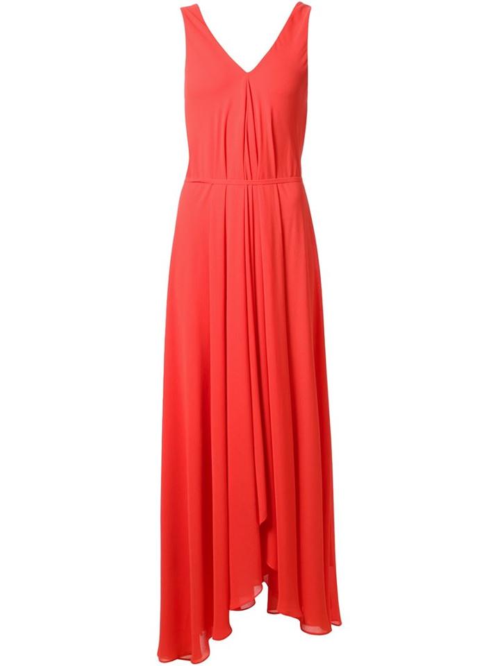 Saloni V-neck Long Draped Dress