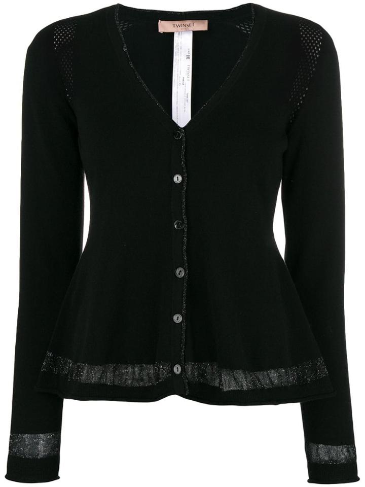 Twin-set Cut-out Detail Cardigan - Black