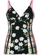 Marni Floral Check Patterned Vest Top - Black