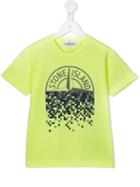 Stone Island Kids Pixelated Logo T-shirt, Boy's, Size: 10 Yrs, Yellow/orange