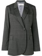 Golden Goose Deluxe Brand Check Double Breasted Blazer - Grey