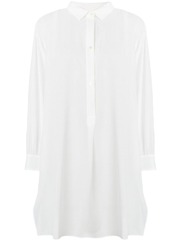 Dusan Long Sheer Polo Shirt - White