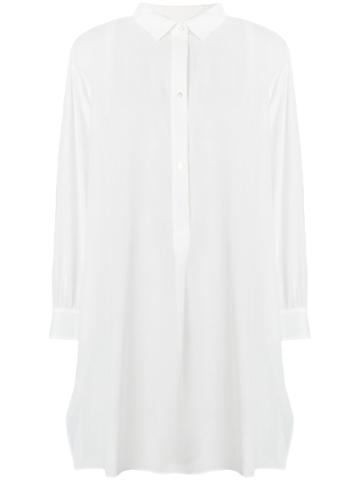 Dusan Long Sheer Polo Shirt - White