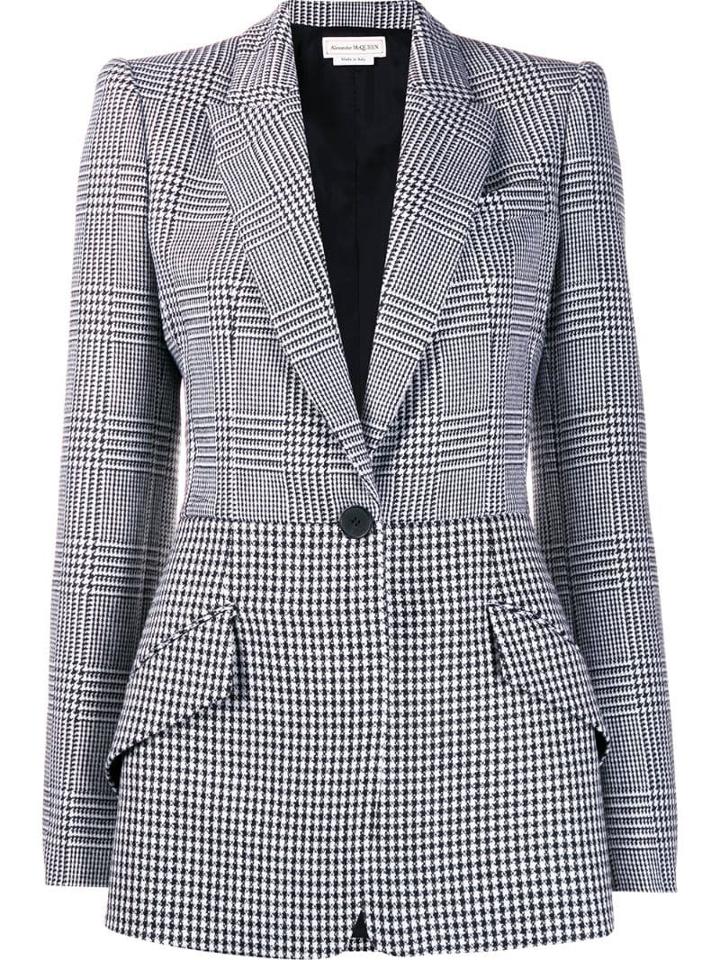 Alexander Mcqueen Patchwork Checked Blazer - Black